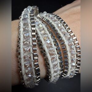 Silver & Clear Crystal Wrap Bracelet